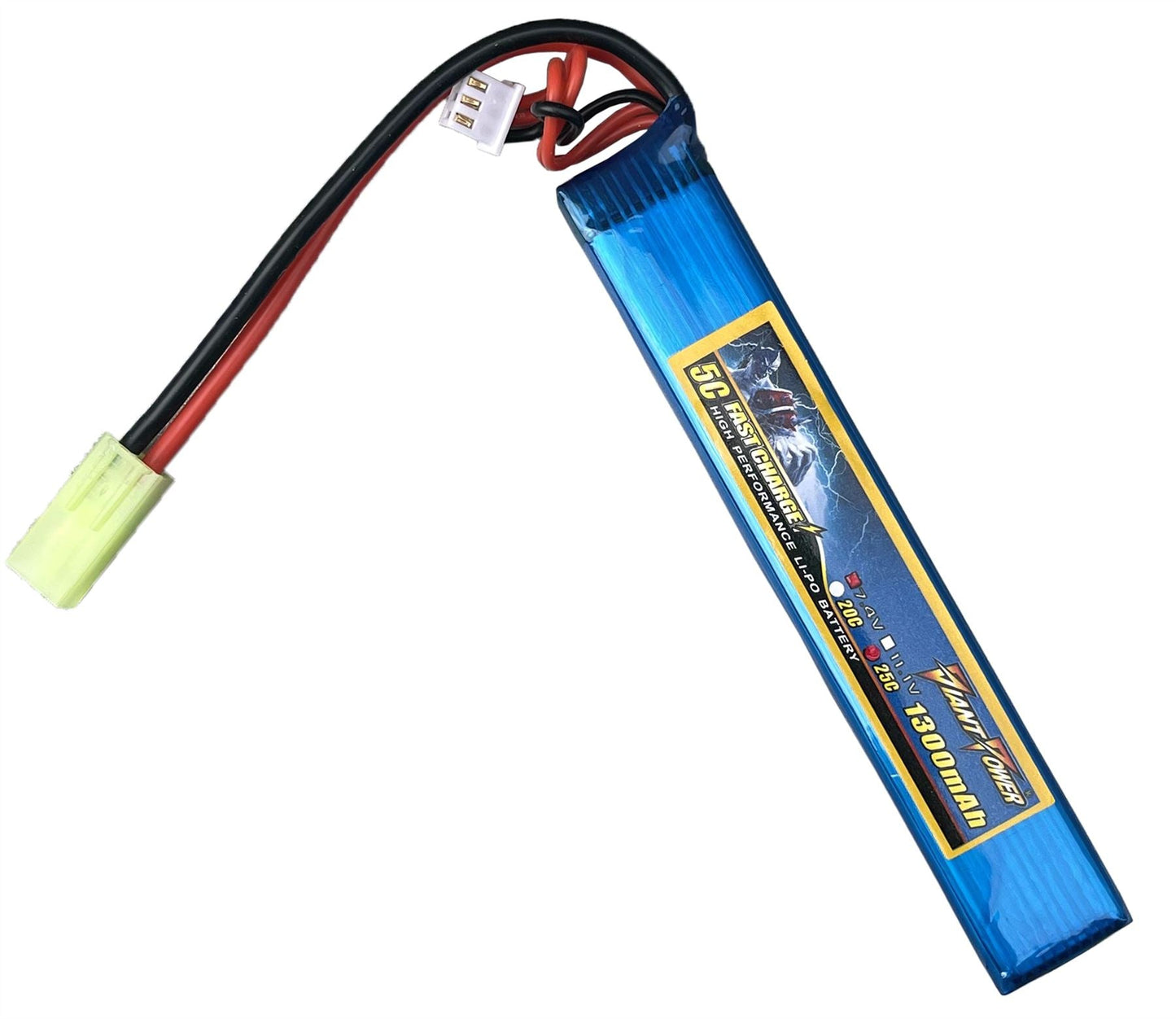 ACM 7.4v 1300mAh 20c Lipo Battery (123mm Length - Mini-Tamiya)