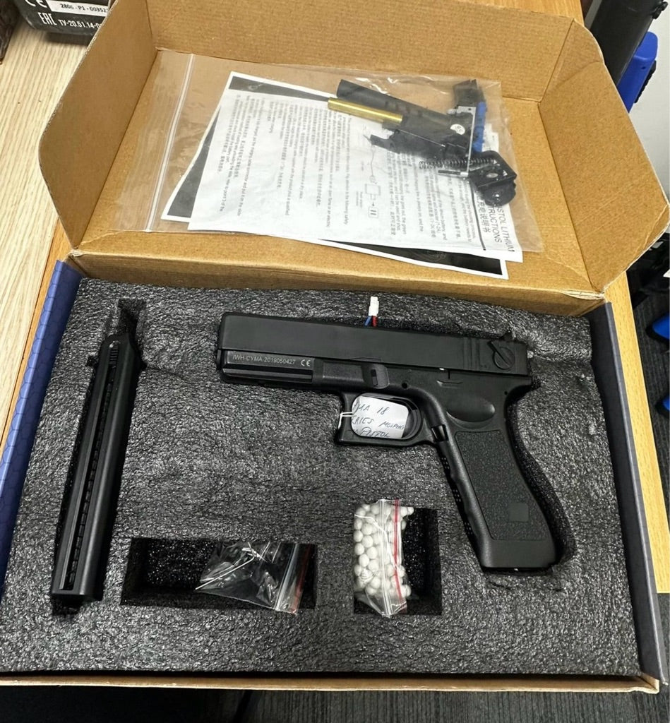 Cyma 18 Series Mosfet AEP Pistol (Lipo Battery andh Charger Inc. - Black - CM030S)