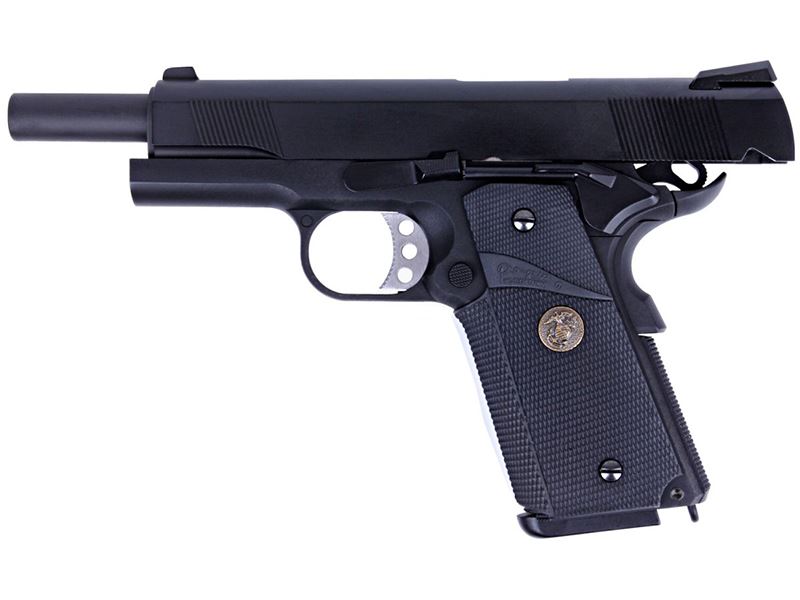 WE 1911 MEU Black Gas Blowback Pistol (Full Metal)