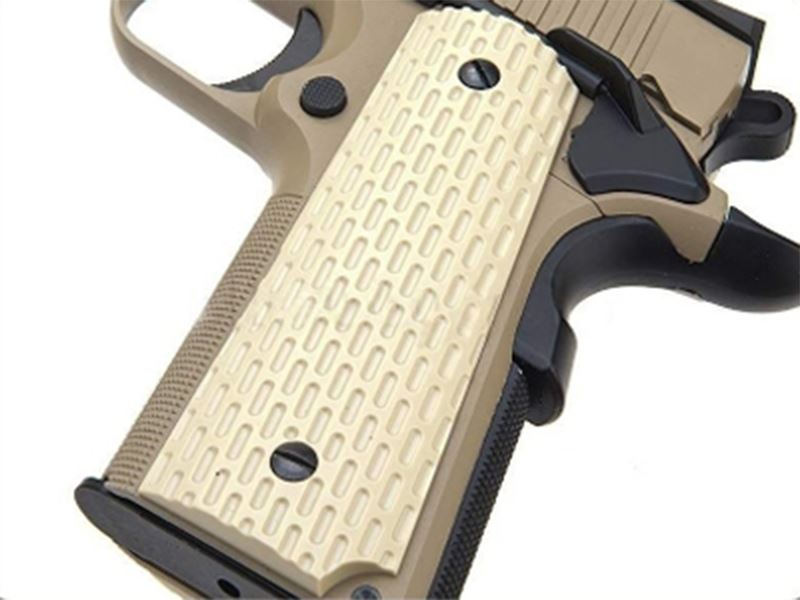WE K-Warrior Gas Blowback Pistol (Tan - Rail - Rubber Grip)