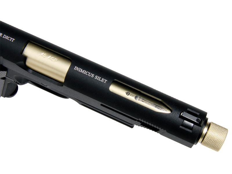 SECUTOR - Rudis III - 1911 Custom Pistol (Gold Barrel - Co2 Powered - Gas Ready - Black)