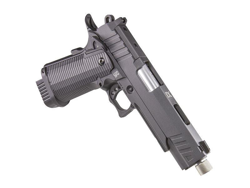 Secutor - LUDUS XI - Hi-Capa 5.1 Custom Pistol (Silver Barrel - Co2 Powered - Gas Ready - Black)