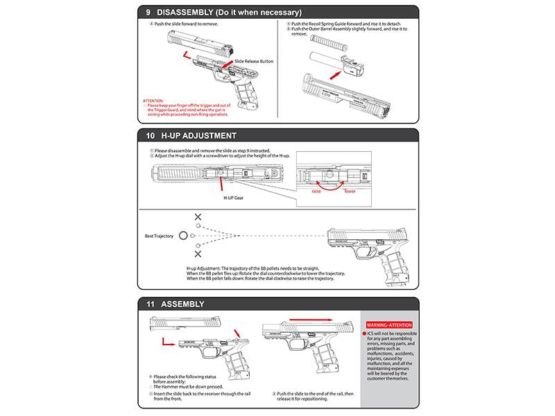 ICS Sarsilmaz Sar 9.11 Gen.2 Gas Blowback Pistol (Black - BLE-009-SB-2)