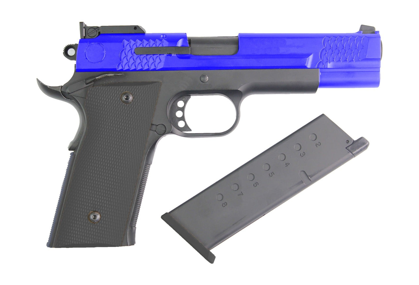 Double Bell 784 Gas Blowback Pistol with Case (Blue)