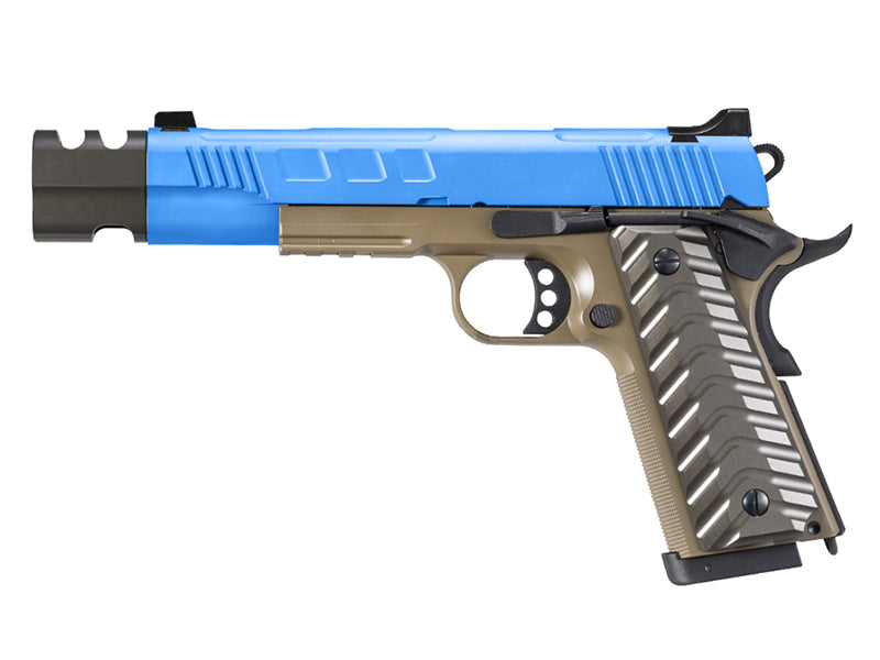 KJWorks 1911 / M45 Compensator Co2 Blowback Pistol ( - KP-16)Blue