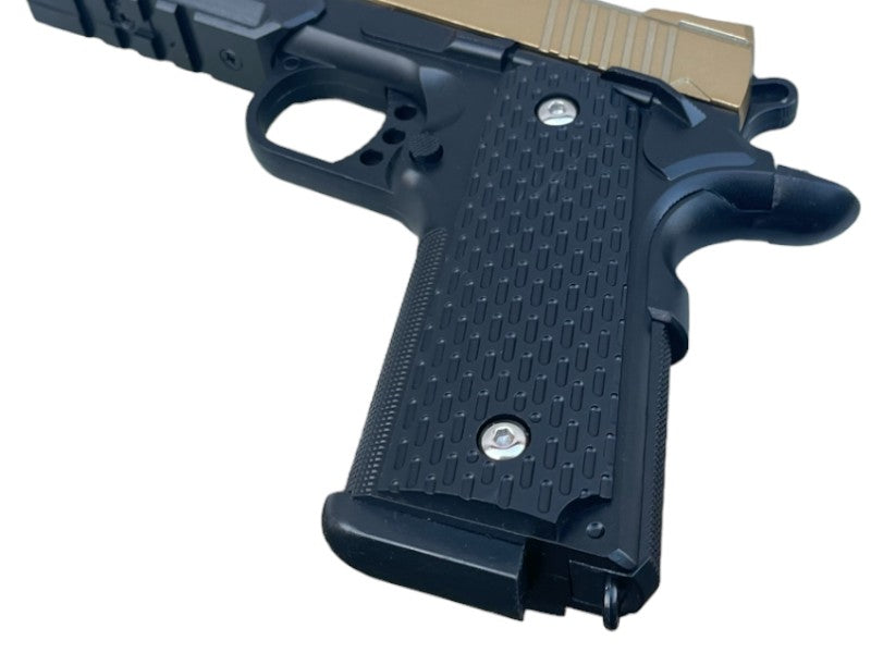 Galaxy G25 Kustom K-Warrior with Rail Full Metal Spring Pistol (G25 - Gold)