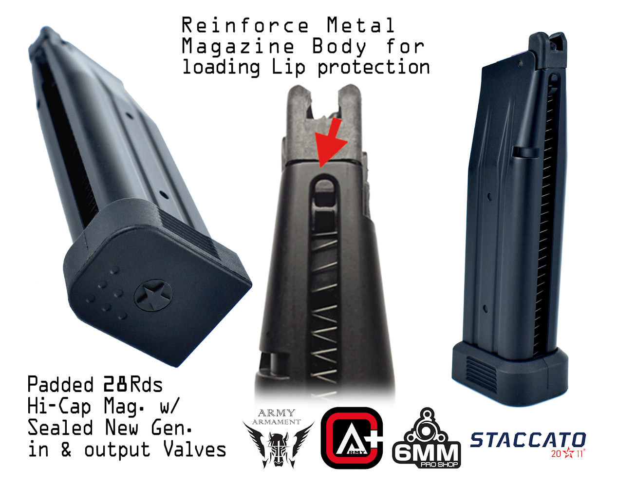Staccato Licensed P New Version with Comp Gas Blowback Airsoft Pistol (R611-2A)