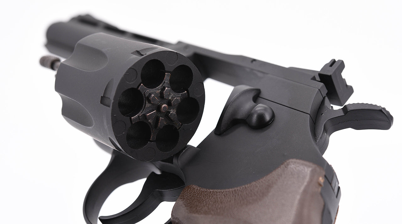 Hwasan 1312 Co2 Revolver - 4.0inch - Metal - Brown Grip