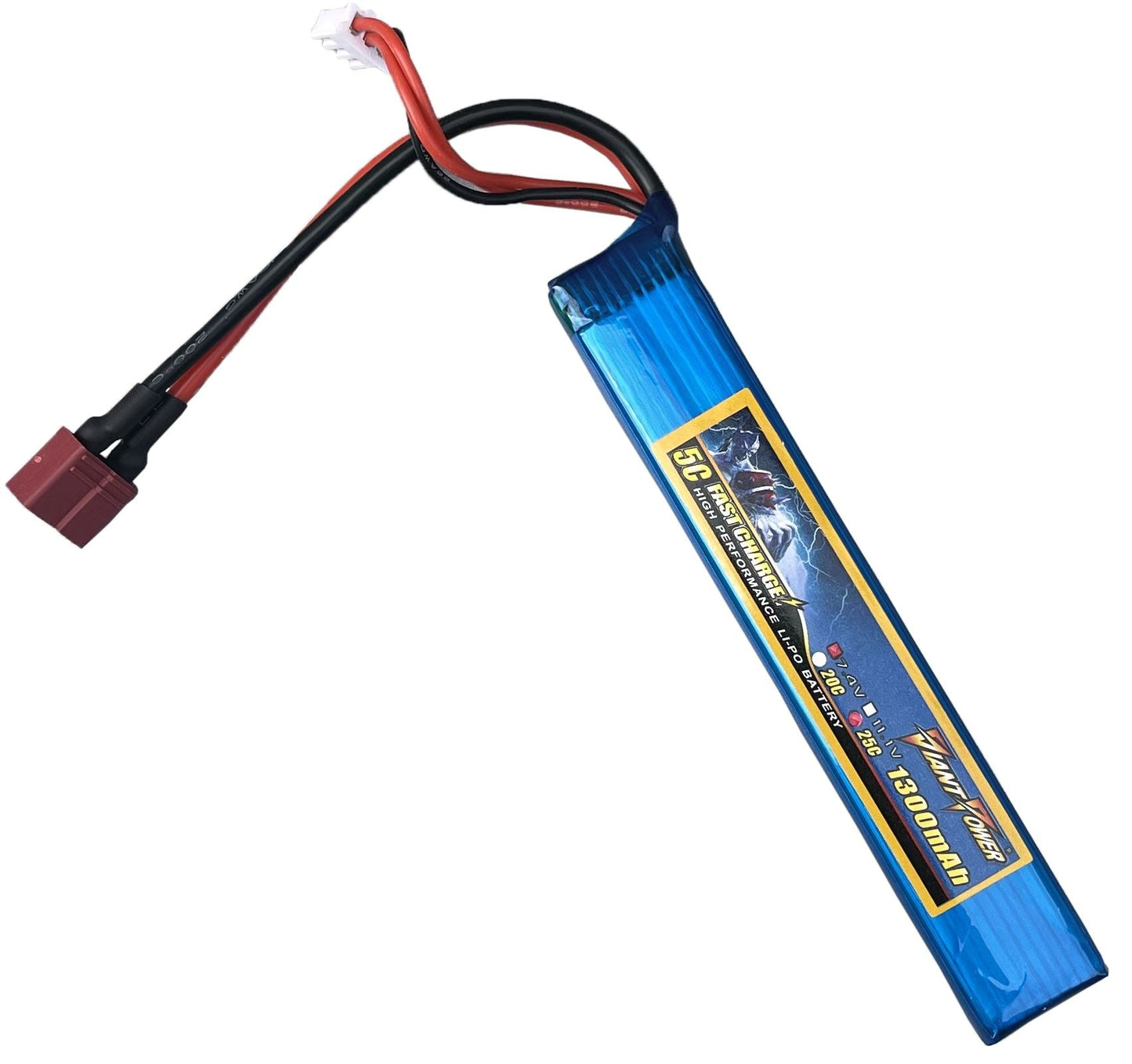 ACM 7.4v 1300mAh 20c Lipo Battery (123mm Length - Deans)