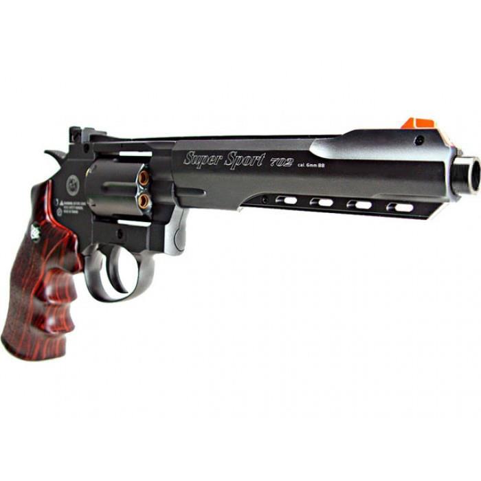 Win Gun 6" Co2 Revolver (Double Rail - Black - C702)