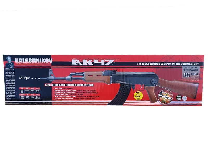 Kalashnikov AK47 AEG Rifle (Inc. 2 Magazines - Bat. and Charger - Cyma - Cybergun - PACK120903G)