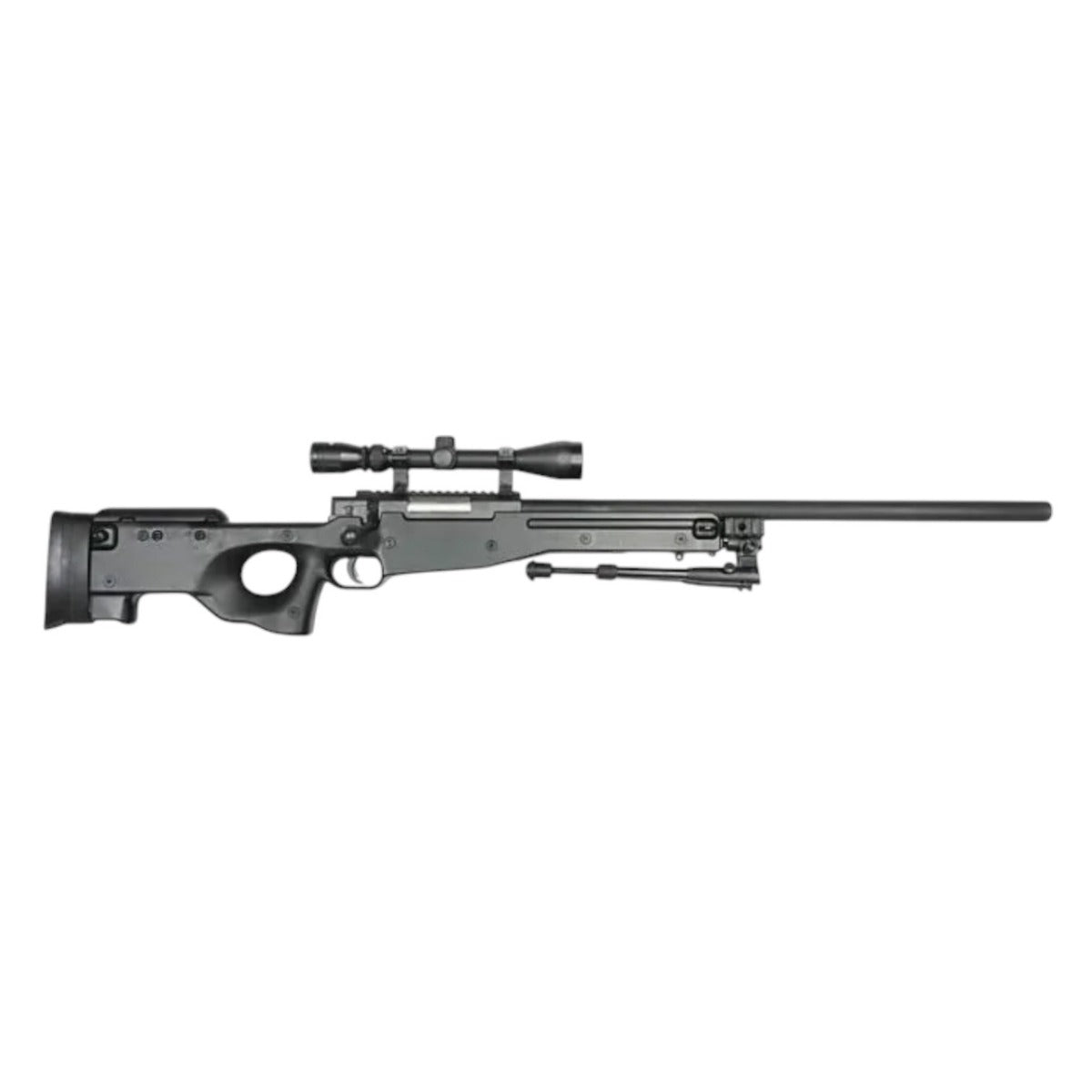 Well MB01 L96 Spring Sniper Rifle (Upgraded Steel Parts - Nylon Body - with Scope and Bipod)