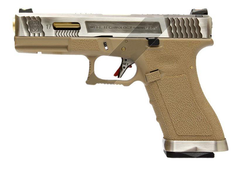 WE Custom Pistol TAN (Silver Slide and Silver Barrel)