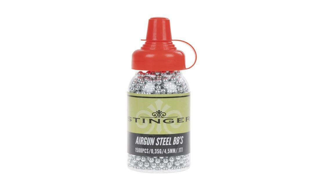 Stinger 4.5mm (.177 Caliber) Steel BBs - 1,500 Count Bottle (ST-BB-45-1500)