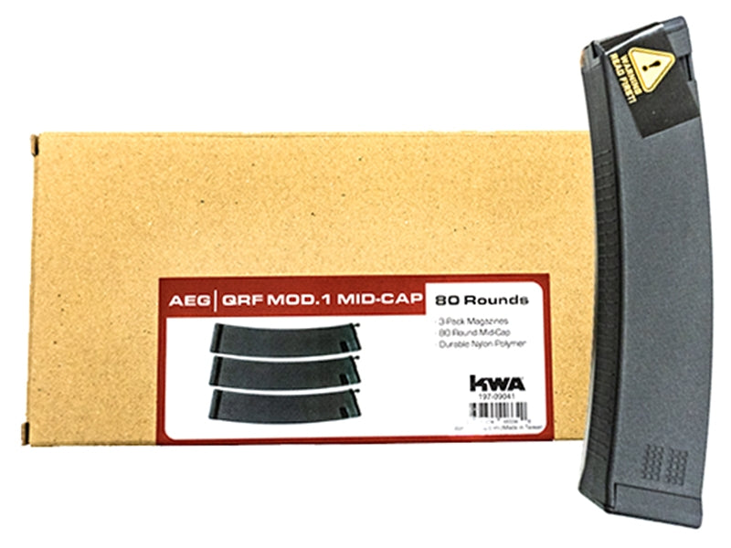 KWA QRF MOD1 Series Low-Cap Magazine (3 Pack - 80 Rounds Each - Black - 197-09041)