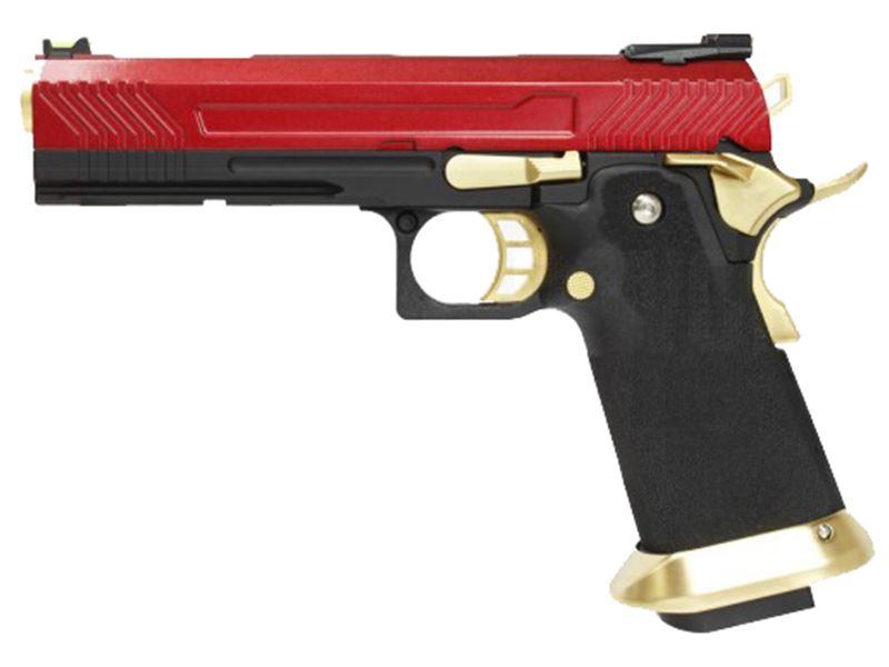 Armorer Works Custom Hi-Capa GBBP (Full Red Slide - Gold Barrel - AW-HX1104)