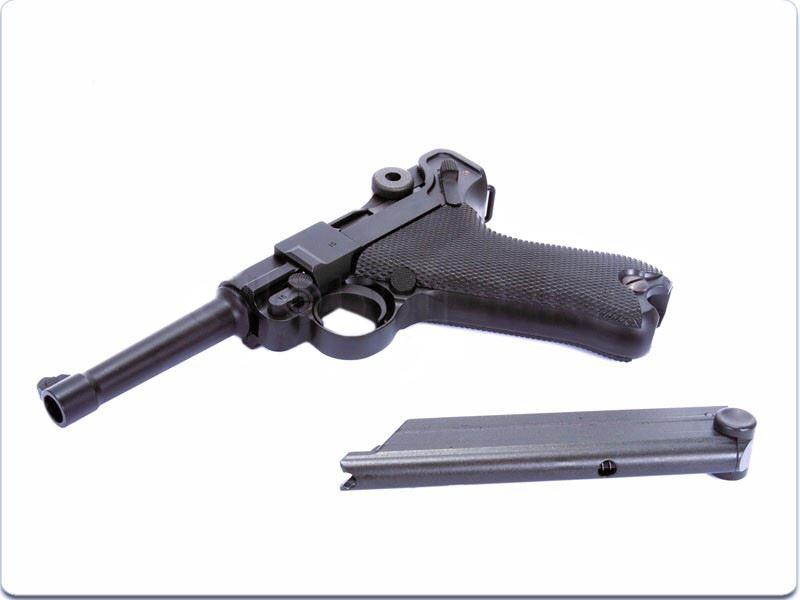 WE P08 Gasbb Pistol (4 inch - S - Full Metal - Black)
