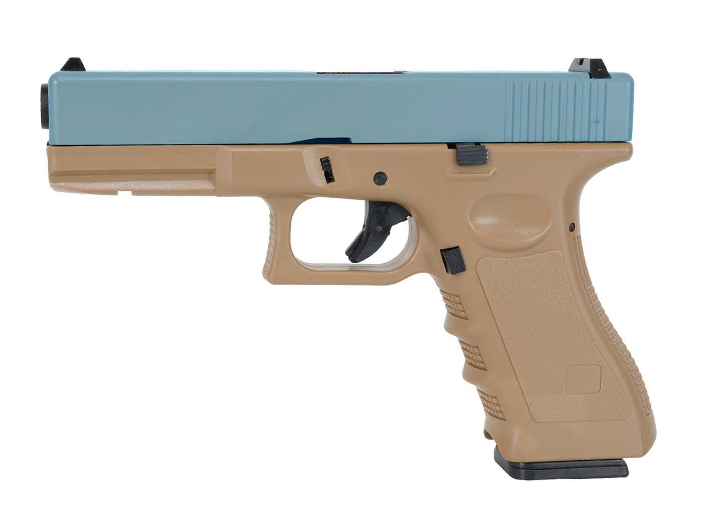 Huntsman Tactical H17 Gas Blowback Pistol (Metal Slide - Polymer Body - with Case - Blue)