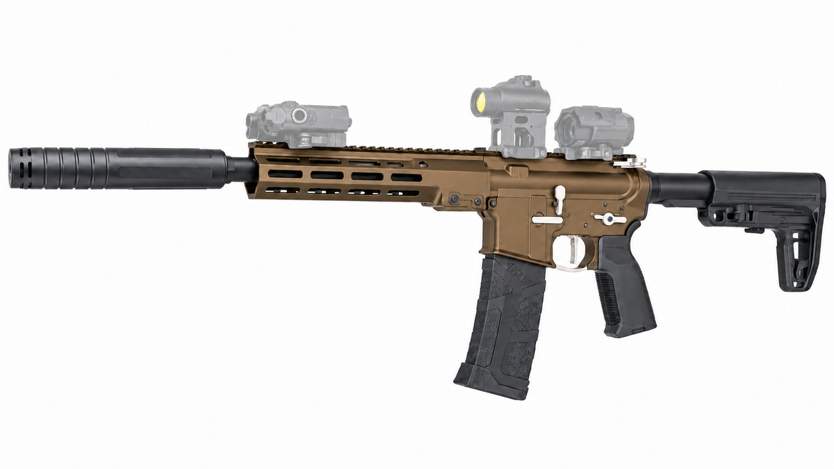 Ace 1 Arms HPA AR/M4 Airsoft Rifle with Silencer (ETU - CNC - RS/GBBR Dimensions - Bronze)