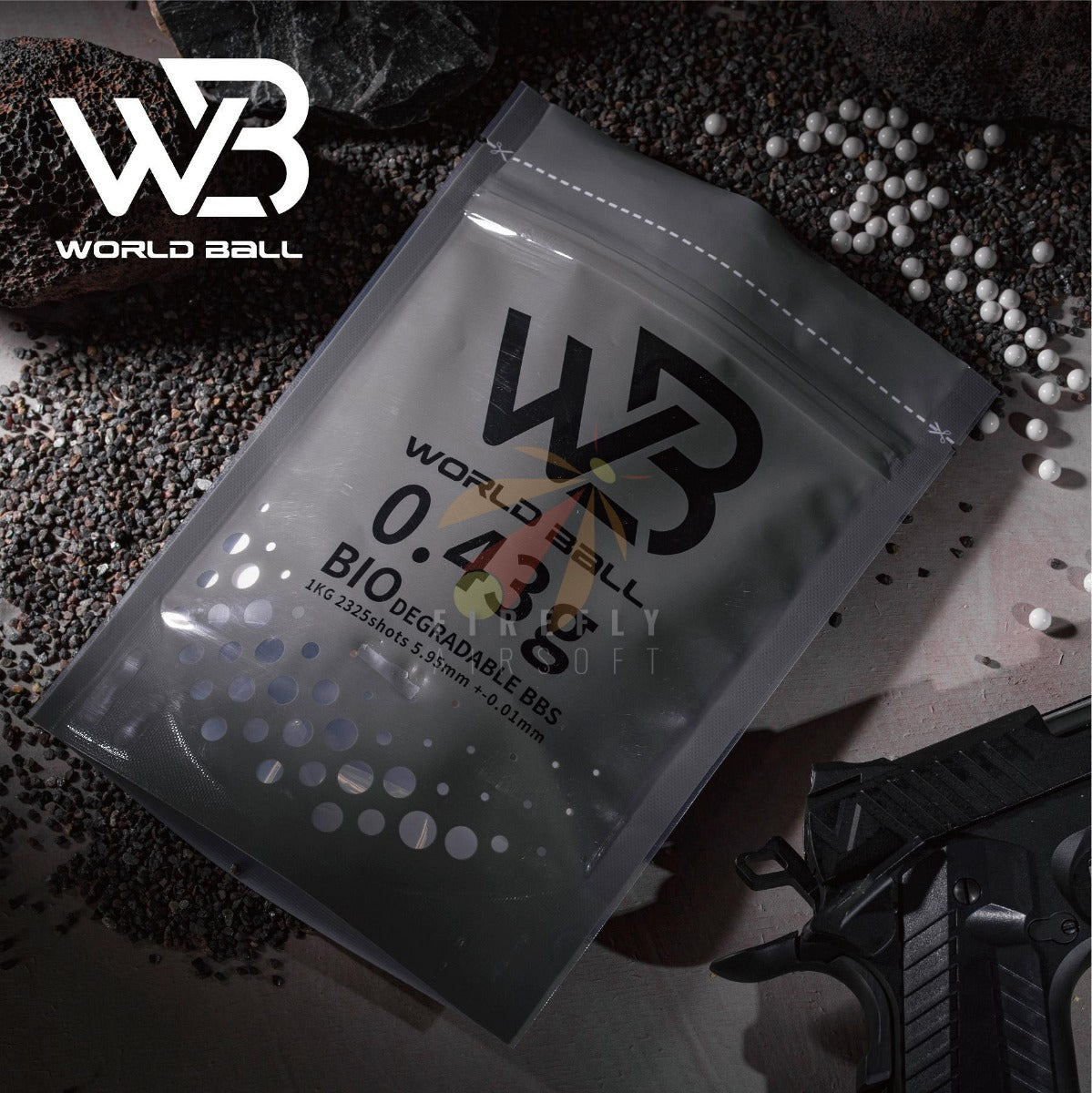 World Ball High Precision 6mm BB Pellets - 0.43g - White - 1 Kilo - BIO