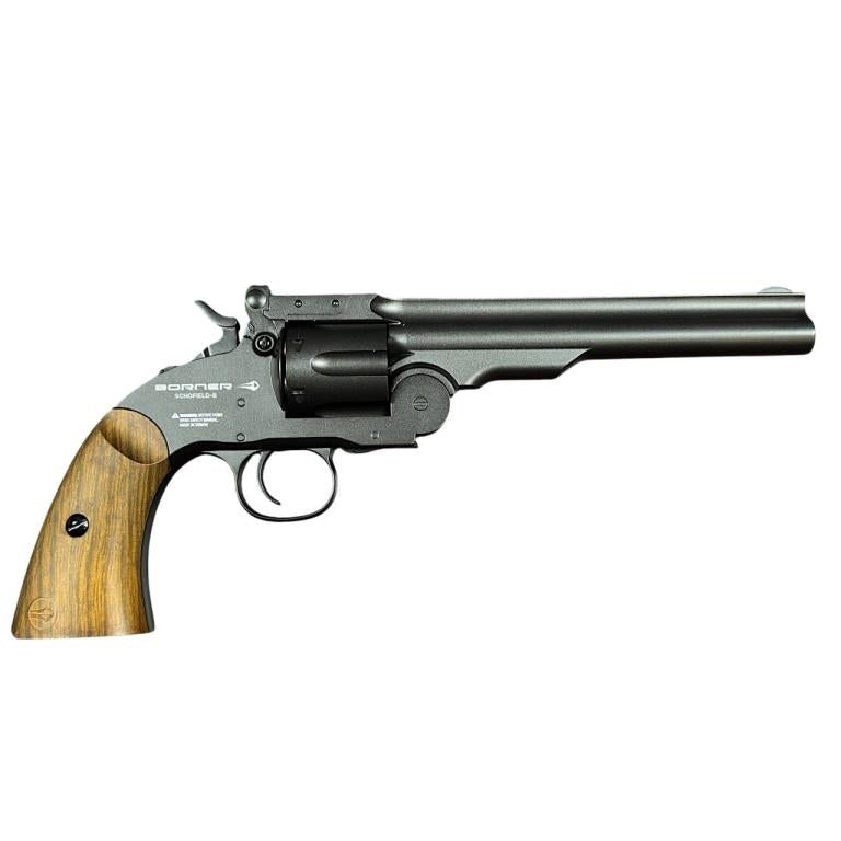 Borner Schofield Co2 Revolver (4.5mm/.177 - BB and Pellet - Black)