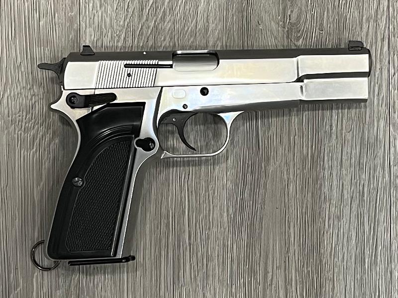 WE Hi-Power Browning MK3 Gas Blowback Pistol (Silver)