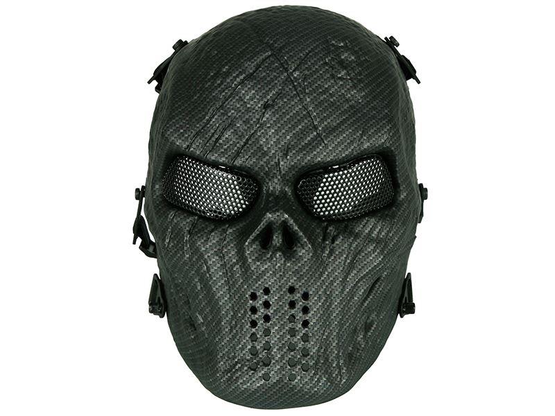 Big Foot Tactical Skull Mask with Mesh Eyes (Carbon Fibre)
