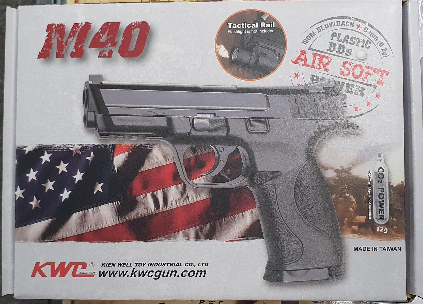 KWC M40 Co2 Pistol (6mm - ABS Slide - NBB - Black - AAKCCD480AZB)