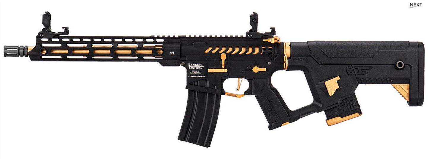 Lancer Tactical M4 LT-33 Gen 2 PROLINE EEnforcer Night Wing RIS Carbine AEG Rifle (Black/Gold Limited Edition)