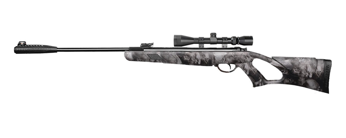 Kral Arms .22/5.5mm Champion Skull Thumbhole Air Rifle Combo Package w/ Scope, Bag & Pellets
