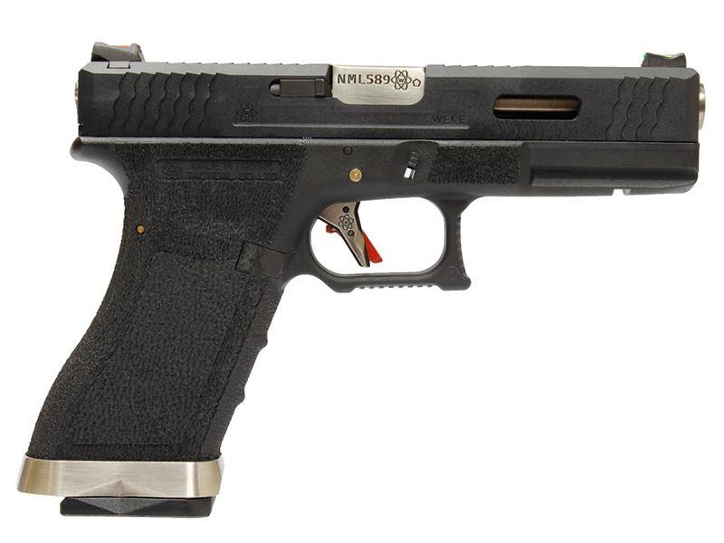 WE 17 Series Force Series Custom GBBP (Black) (Black Slide - Silver Barrel)