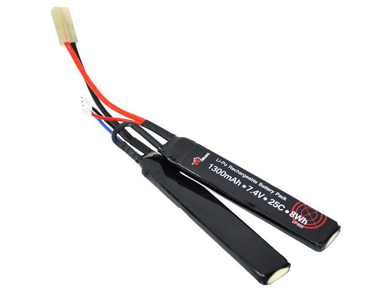 ACM 7.4v 1300mAh 25C 2 Way Split Cranestock Lipo Battery (Continuous Discharge)