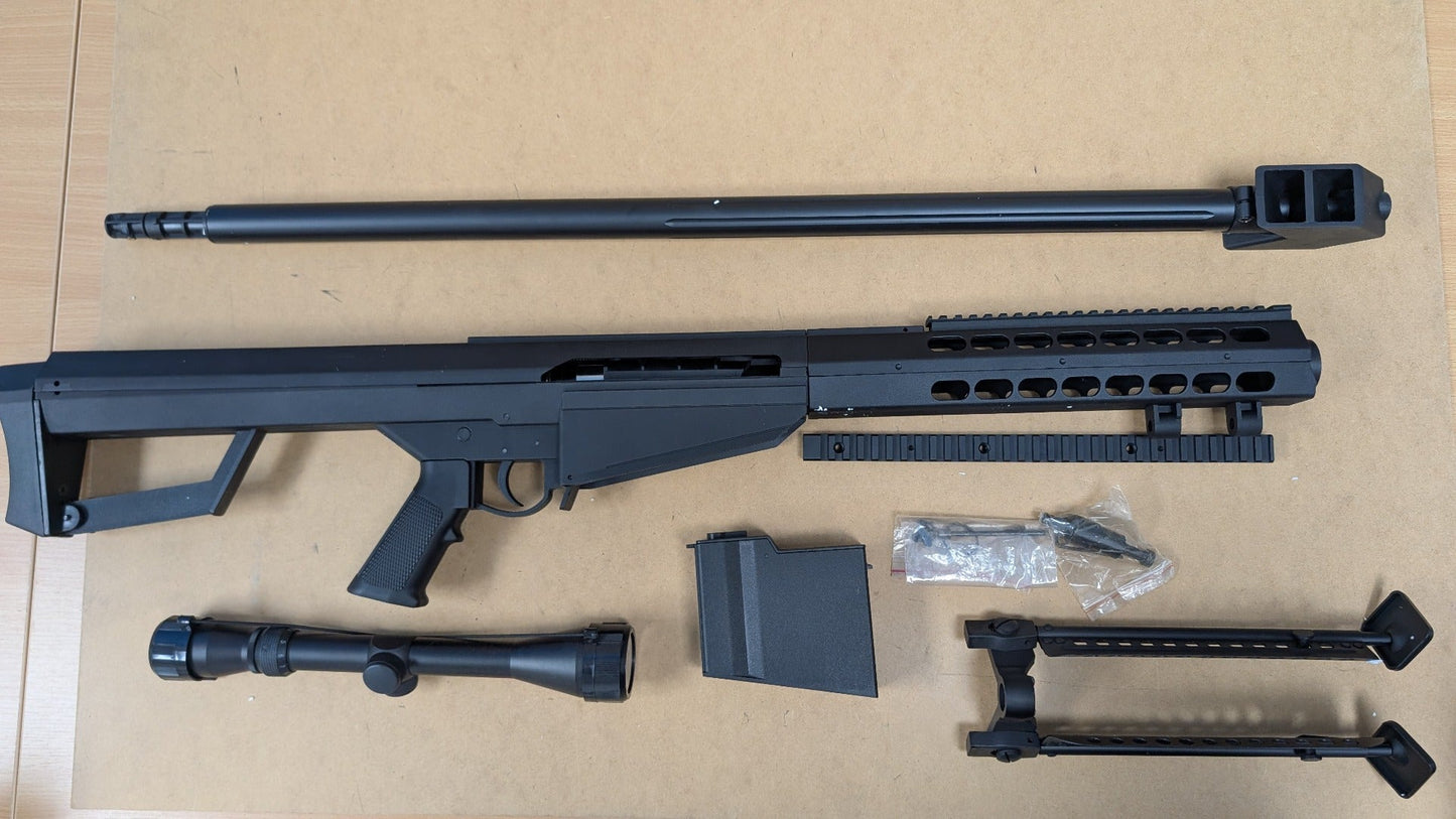Galaxy - M82A1 Bolt Action Sniper Rifle with Scope and Bipod (Black - G31C)