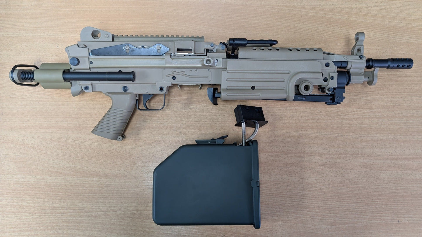 A&K M249 Para with Sound Control Drum Magazine (Tan - AK-M249-PARA-P)