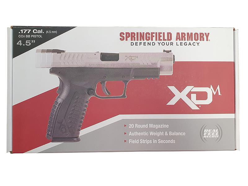 Springfield Armory 4.5 XDM .177/4.5mm CO2 Blowback Air Pistol (Full Metal - Reel Feel Recoil - Bicolor - SA-XDM45CBB4-SB)