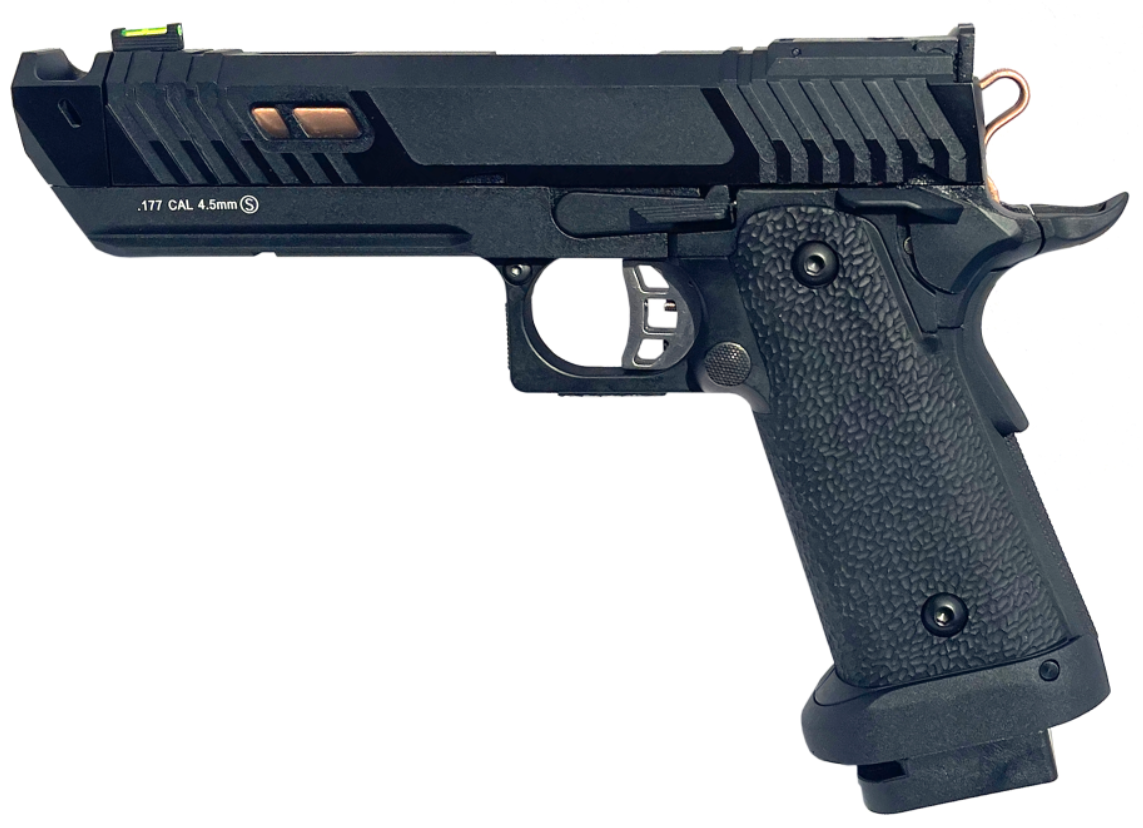 KLI 4.5mm/.177 Baba Yaga BB Pit Viper 5.1 Hi-Capa Co2 Blowback Pistol (Full Metal - Rose Barrel - L45-21065C)