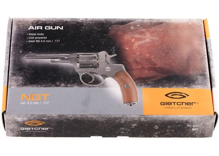 Gletcher Nagant 4.5mm/.177 Co2 Revolver - Silver