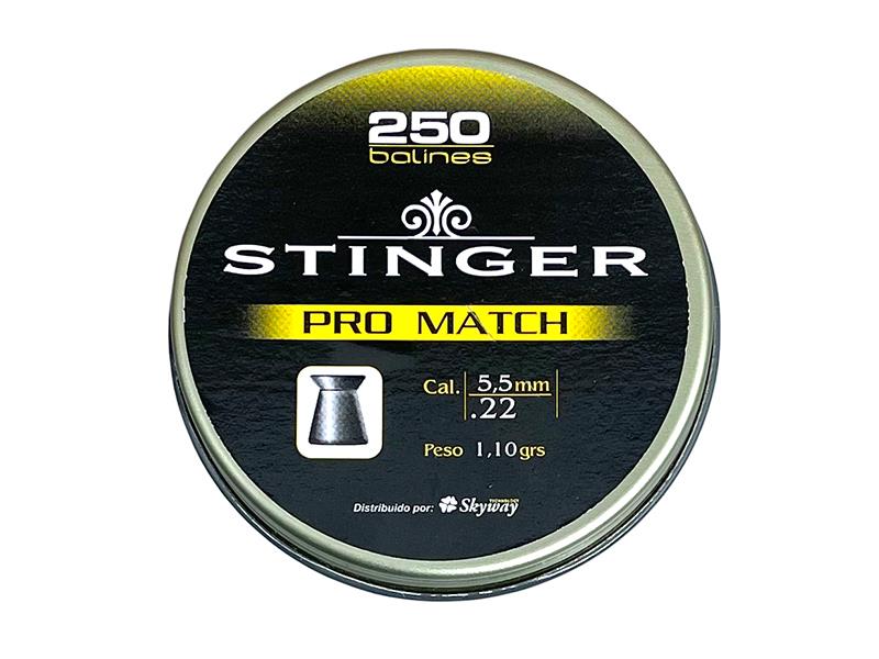 Stinger Lead Air Gun Pellet (Wad Cutting Flat Nose Pro Match - 5.5mm/.22 - 250 Rounds)