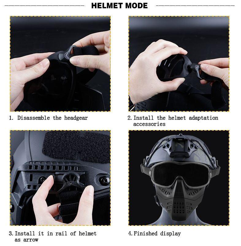 Big Foot Lower Vented Full Face Mask (Clear Lens - Tan)