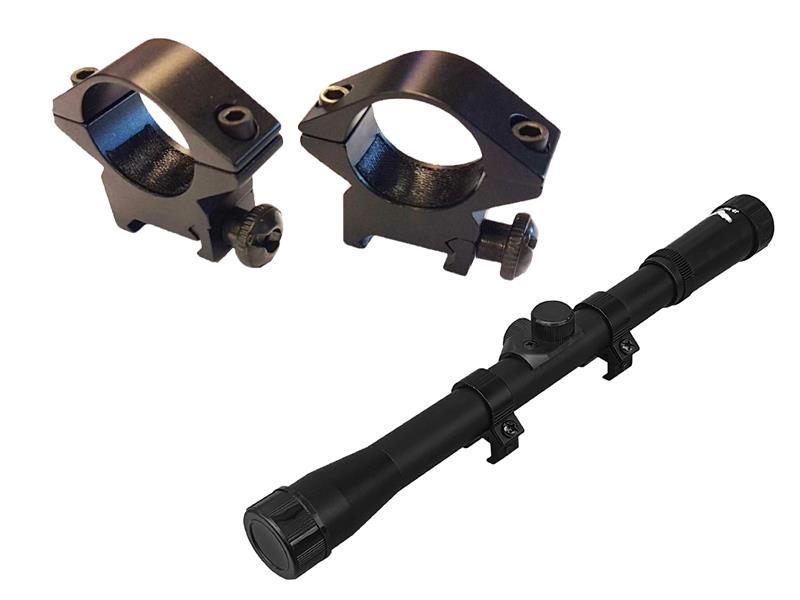 ACM Tactical Scope 4x Fixed Zoom (11mm & 20mm Rails Mount - Black) (Bundle Deal)