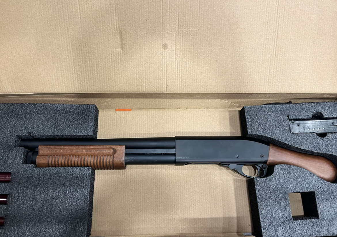 Boneyard - Golden Eagle M870 Sawed-Off Tri-Shot Gas Pump Action Shotgun (Real Wood - Black - 8877RW)