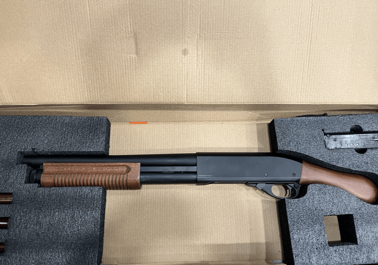 Boneyard - Golden Eagle M870 Sawed-Off Tri-Shot Gas Pump Action Shotgun (Real Wood - Black - 8877RW)
