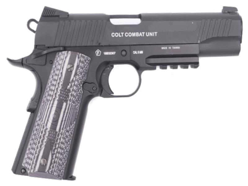 Colt 1911 (Rail) Combat Unit Co2 Blowback Pistol (Black - Cybergun - 180564)