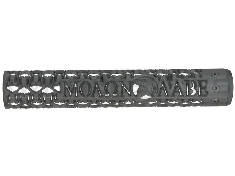 Unique ARs CNC Machined Molon Labe Handguard for AR15 Pattern Rifles (Black - 12" - With Airsoft Barrel Nut)