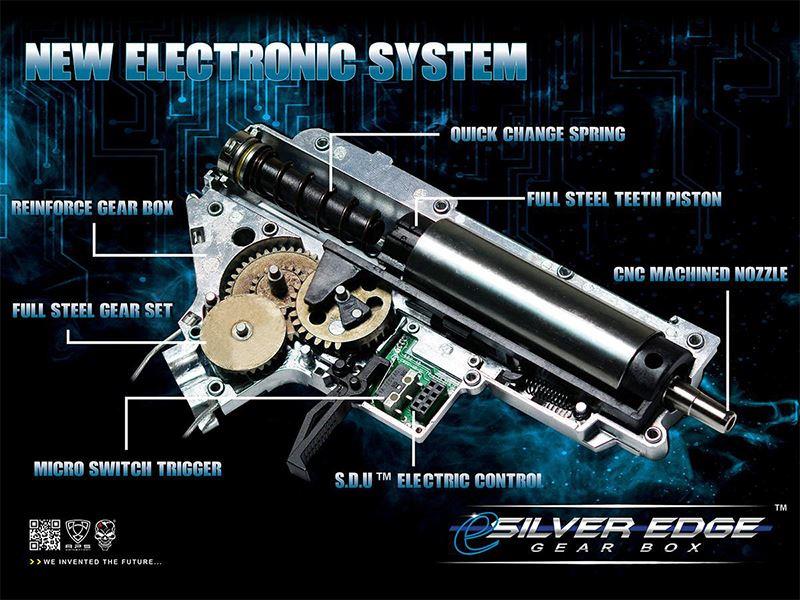 EMG Falkor Blitz Compact 2.0 with RS-3 Stock (APS Silver Edge Gearbox - Black - eFD-B-2.0.3B)