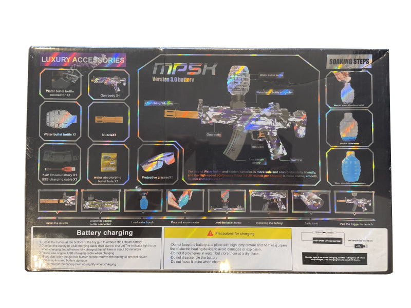 Gel Blaster - MP5 RIS - 2:3 Scale - Colours May Vary - Includes Battery and Charger