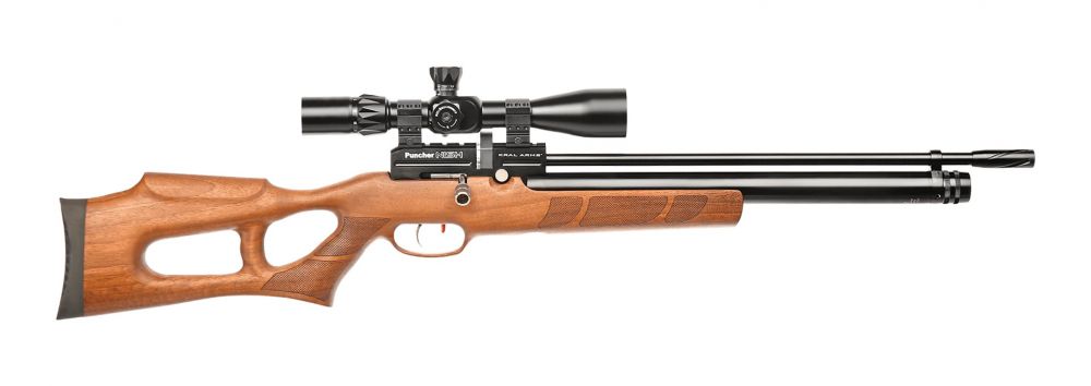 Kral Kral Nish Pcp .177 Walnut Package Package Consists Of: Kral Nish .177 Pcp Walnut Airgun Pump Konus 3-12 X 40 Shot (Kon7235) Hs1308 Green Gun Slip (Padded) Kral 1/2" Unf Silencer Black
