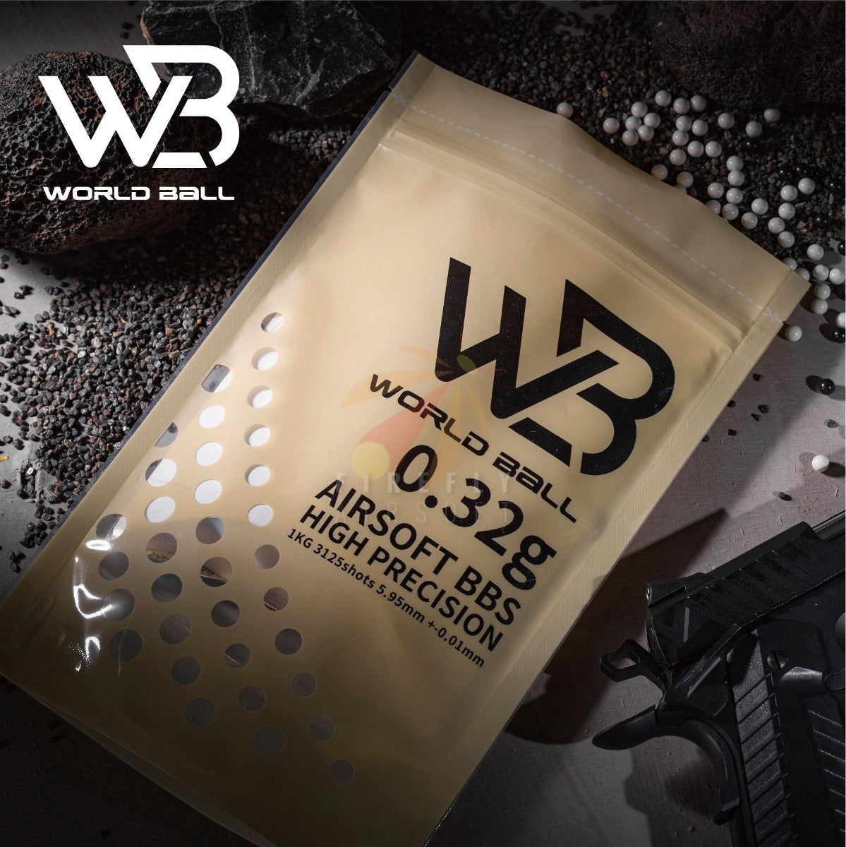 World Ball High Precision 6mm BB Pellets - 0.32g - White - 1 Kilo - Standard