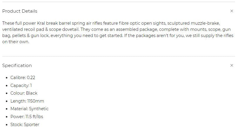 Kral Kral Synthetic Devil Airgun Package .22