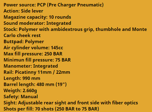 Rossi Air Rifle PCP Dione Air Rifle (.22/5.5mm)